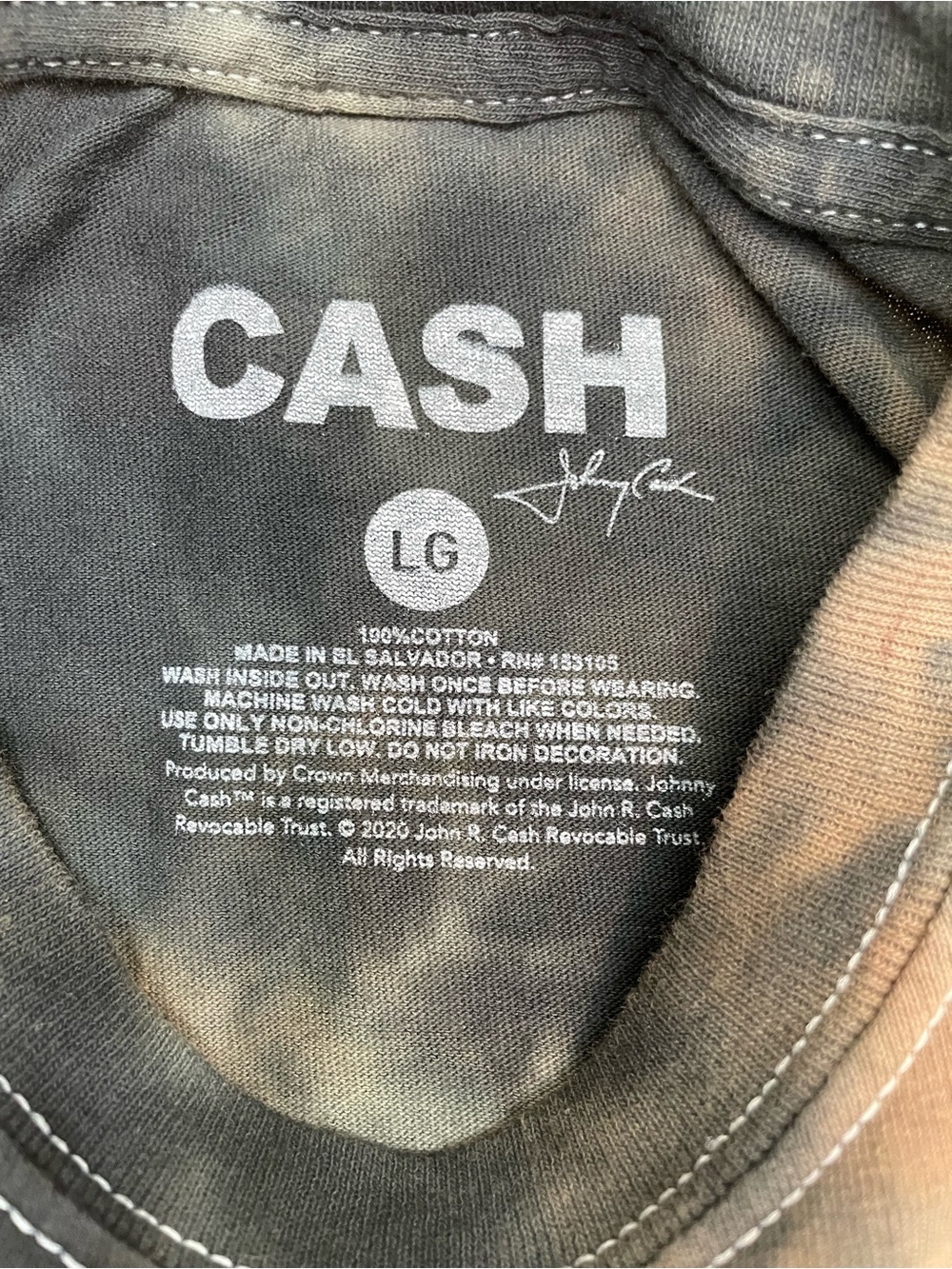 Johnny Cash Tie-Dye Graphic Tee - Size: Large Man in Black - Picture 2 of 6